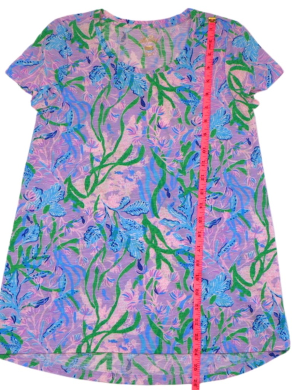 Lilly Pulitzer Tropical Print Pink Blue Top XXS - Picture 8 of 8